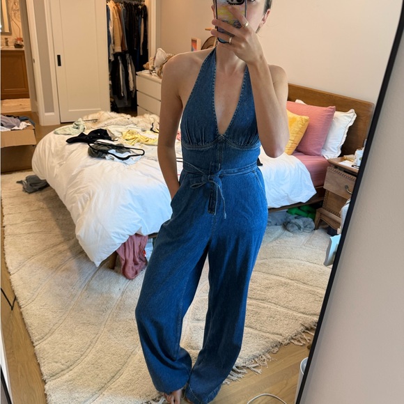 Reformation Blue Halter Jumpsuit - Picture 4 of 5